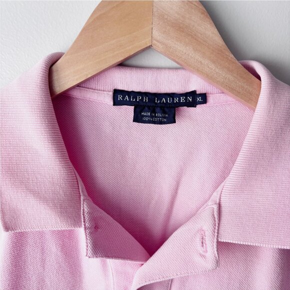 Polo Ralph Lauren Men's Pink Polo Shirt Blue Label Pony Logo Preppy Old Money XL - Picture 4 of 5